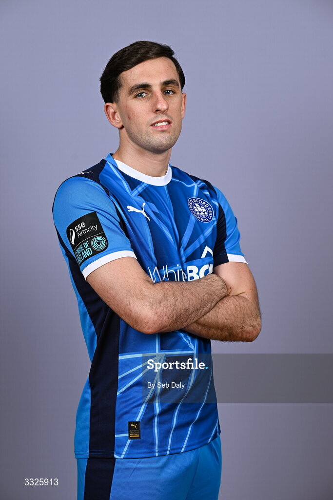 21 January 2026; Dean McMenamy during a Waterford FC squad portraits session at the SETU Arena in Carriganore, Waterford. Photo by Seb Daly/Sportsfile