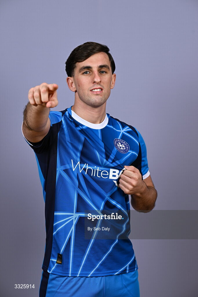 21 January 2026; Dean McMenamy during a Waterford FC squad portraits session at the SETU Arena in Carriganore, Waterford. Photo by Seb Daly/Sportsfile