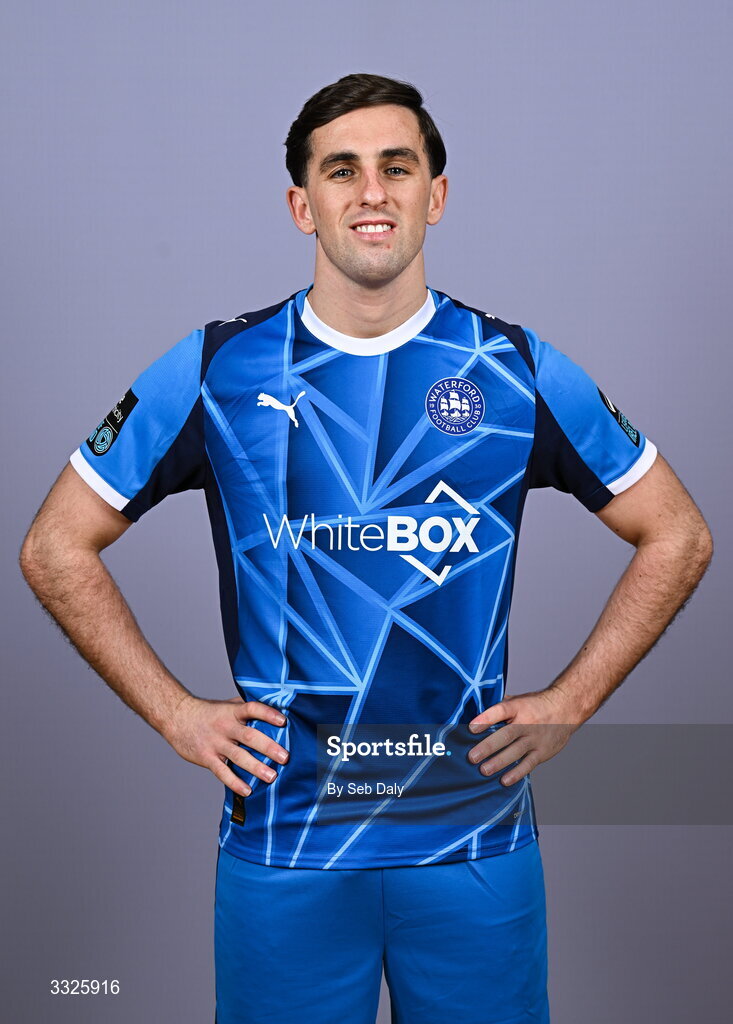 21 January 2026; Dean McMenamy during a Waterford FC squad portraits session at the SETU Arena in Carriganore, Waterford. Photo by Seb Daly/Sportsfile