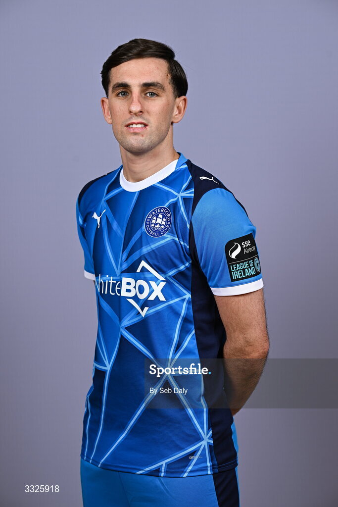 21 January 2026; Dean McMenamy during a Waterford FC squad portraits session at the SETU Arena in Carriganore, Waterford. Photo by Seb Daly/Sportsfile