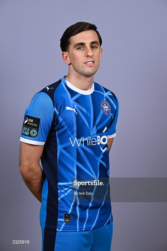 21 January 2026; Dean McMenamy during a Waterford FC squad portraits session at the SETU Arena in Carriganore, Waterford. Photo by Seb Daly/Sportsfile