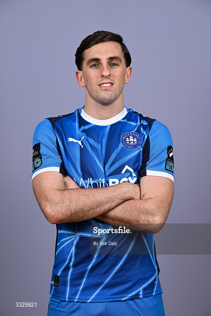 21 January 2026; Dean McMenamy during a Waterford FC squad portraits session at the SETU Arena in Carriganore, Waterford. Photo by Seb Daly/Sportsfile