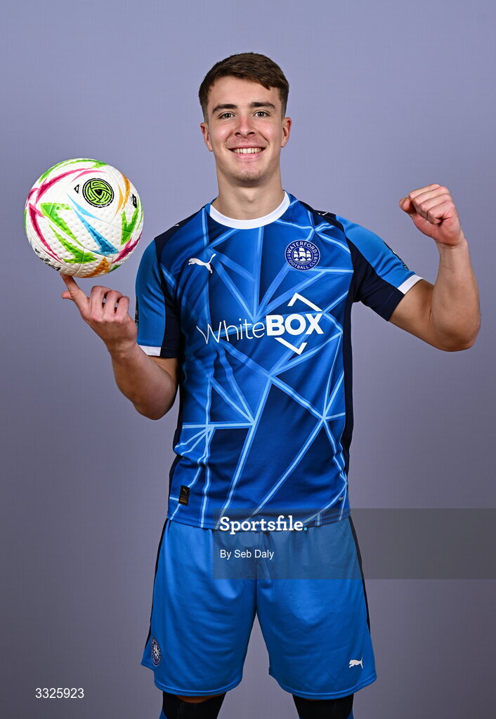 21 January 2026; Tommy Lonergan during a Waterford FC squad portraits session at the SETU Arena in Carriganore, Waterford. Photo by Seb Daly/Sportsfile