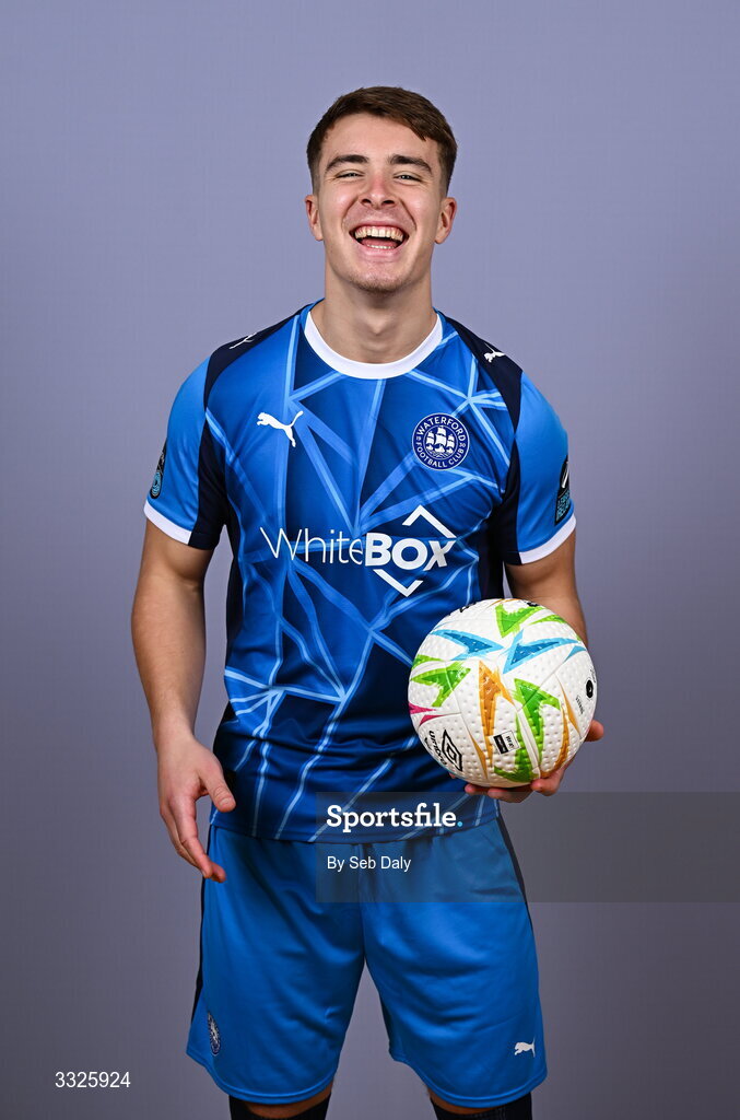 21 January 2026; Tommy Lonergan during a Waterford FC squad portraits session at the SETU Arena in Carriganore, Waterford. Photo by Seb Daly/Sportsfile