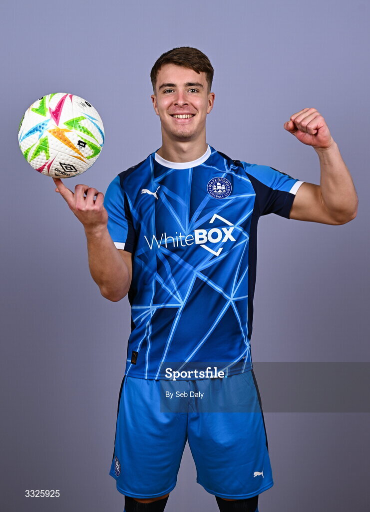 21 January 2026; Tommy Lonergan during a Waterford FC squad portraits session at the SETU Arena in Carriganore, Waterford. Photo by Seb Daly/Sportsfile