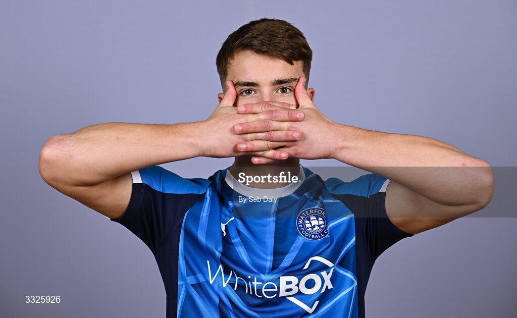 21 January 2026; Tommy Lonergan during a Waterford FC squad portraits session at the SETU Arena in Carriganore, Waterford. Photo by Seb Daly/Sportsfile