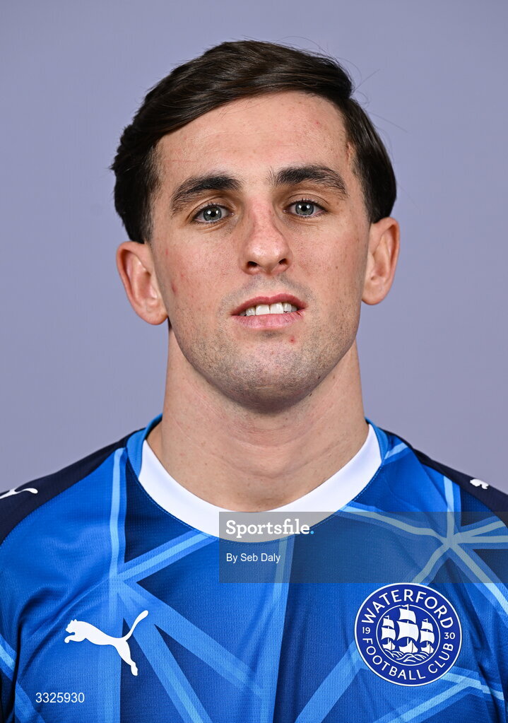 21 January 2026; Dean McMenamy during a Waterford FC squad portraits session at the SETU Arena in Carriganore, Waterford. Photo by Seb Daly/Sportsfile