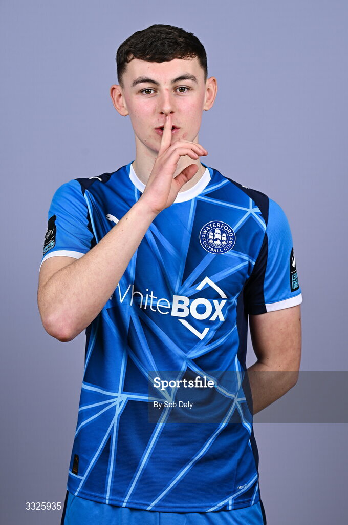 21 January 2026; Sean Keane during a Waterford FC squad portraits session at the SETU Arena in Carriganore, Waterford. Photo by Seb Daly/Sportsfile