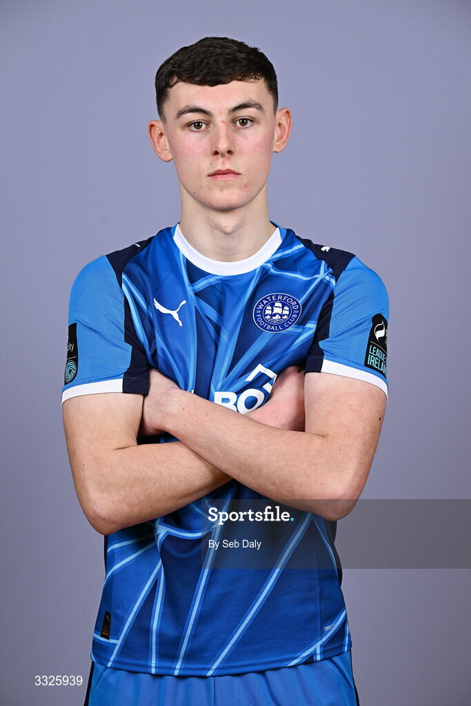 21 January 2026; Sean Keane during a Waterford FC squad portraits session at the SETU Arena in Carriganore, Waterford. Photo by Seb Daly/Sportsfile