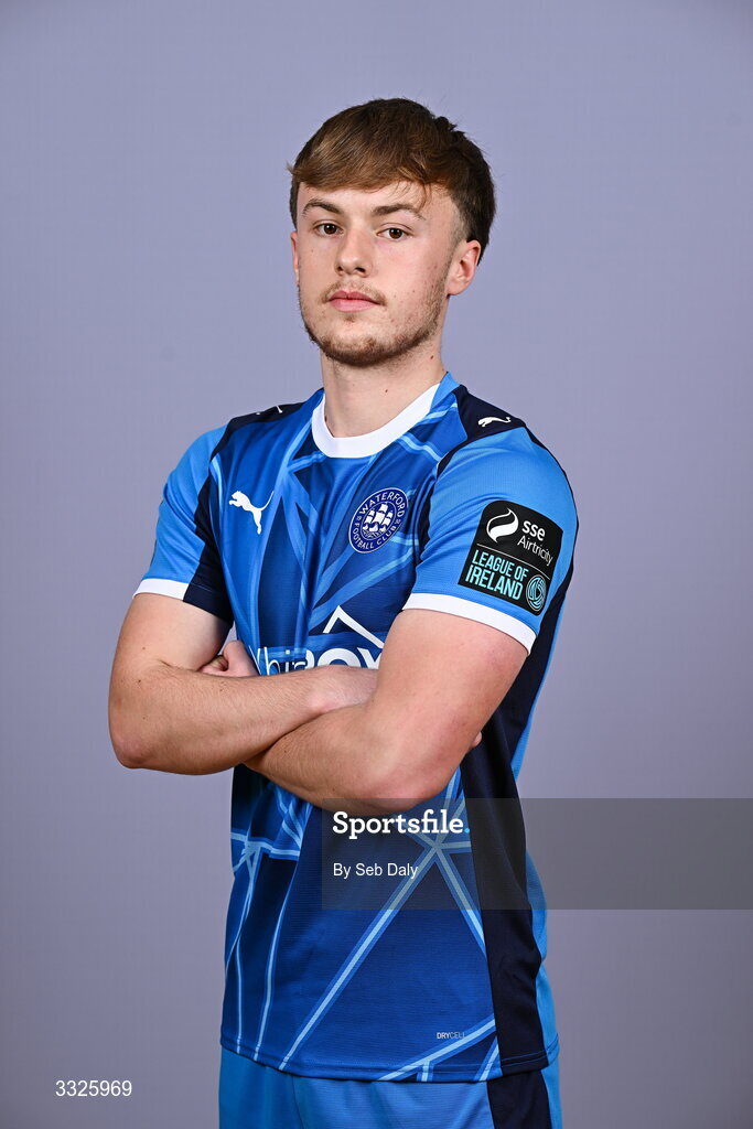21 January 2026; Adam Coyne during a Waterford FC squad portraits session at the SETU Arena in Carriganore, Waterford. Photo by Seb Daly/Sportsfile
