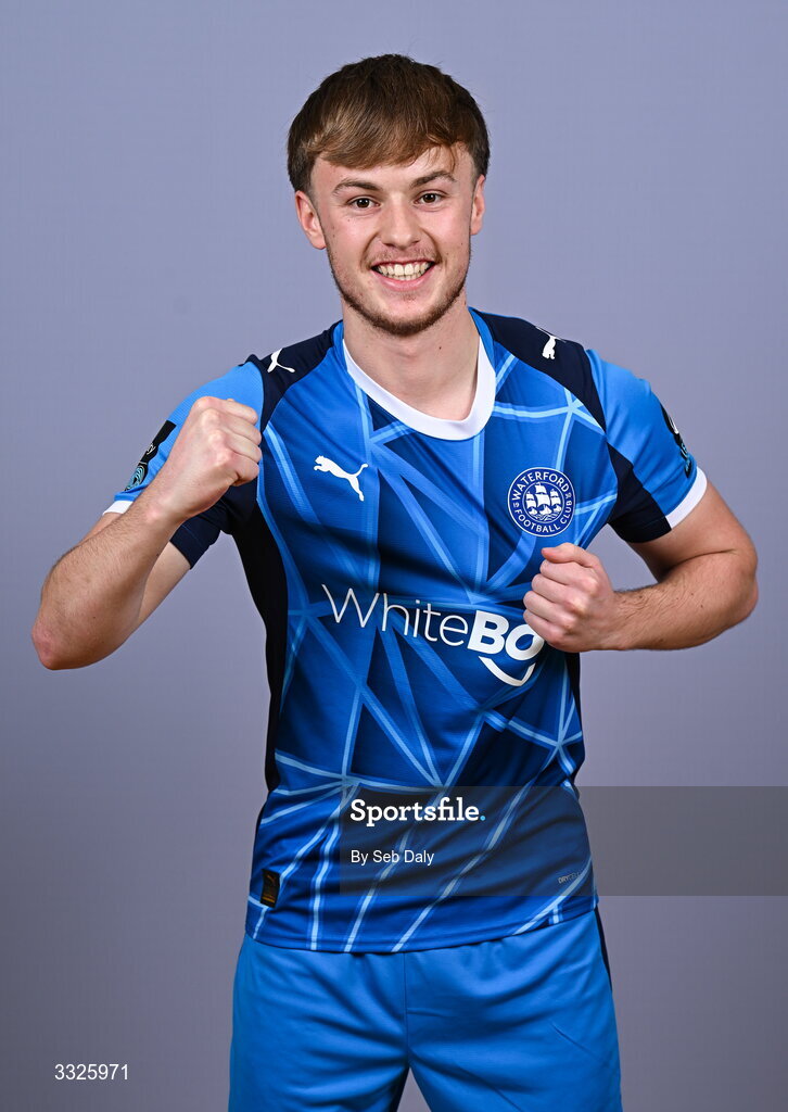 21 January 2026; Adam Coyne during a Waterford FC squad portraits session at the SETU Arena in Carriganore, Waterford. Photo by Seb Daly/Sportsfile