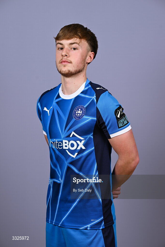 21 January 2026; Adam Coyne during a Waterford FC squad portraits session at the SETU Arena in Carriganore, Waterford. Photo by Seb Daly/Sportsfile