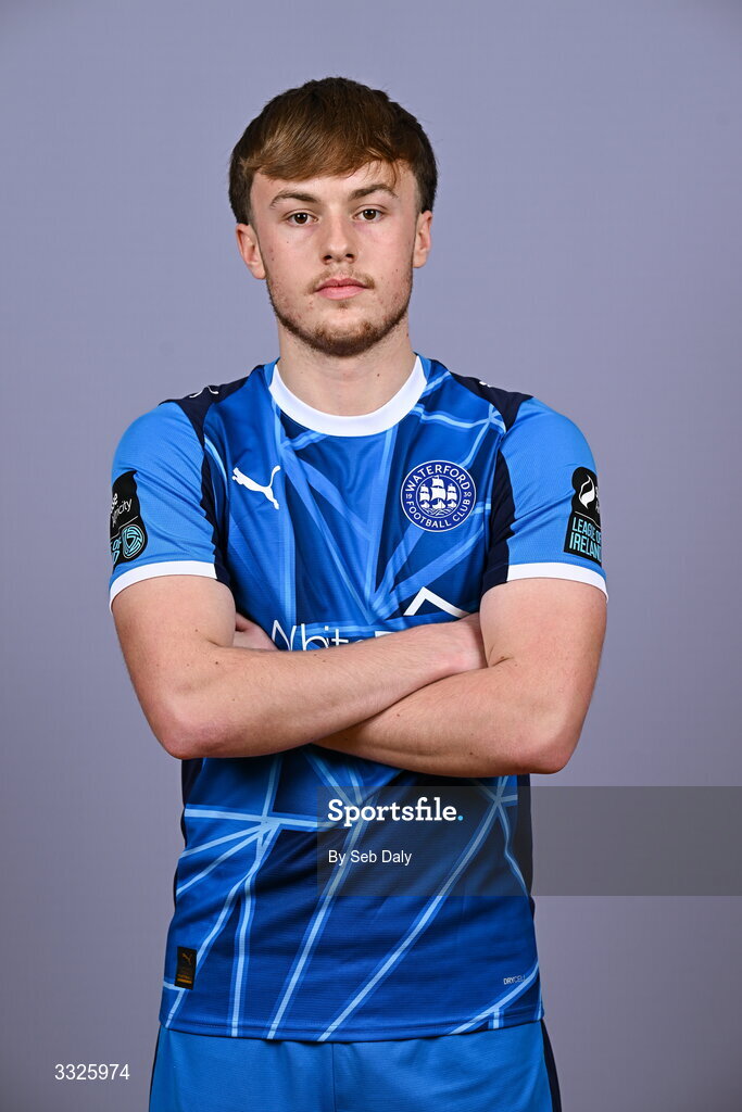 21 January 2026; Adam Coyne during a Waterford FC squad portraits session at the SETU Arena in Carriganore, Waterford. Photo by Seb Daly/Sportsfile