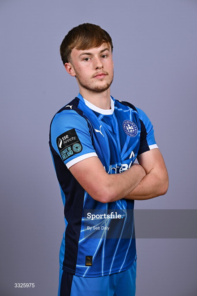 21 January 2026; Adam Coyne during a Waterford FC squad portraits session at the SETU Arena in Carriganore, Waterford. Photo by Seb Daly/Sportsfile