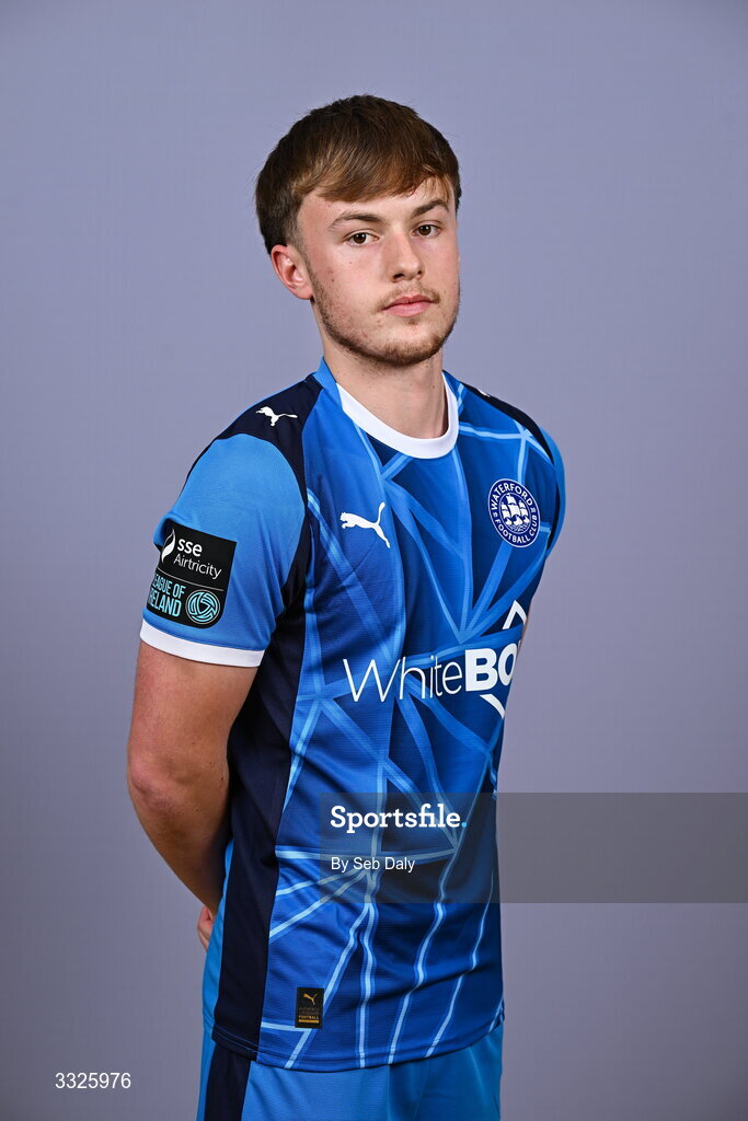 21 January 2026; Adam Coyne during a Waterford FC squad portraits session at the SETU Arena in Carriganore, Waterford. Photo by Seb Daly/Sportsfile