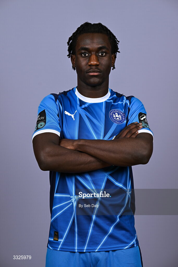21 January 2026; Mo Oladiti during a Waterford FC squad portraits session at the SETU Arena in Carriganore, Waterford. Photo by Seb Daly/Sportsfile