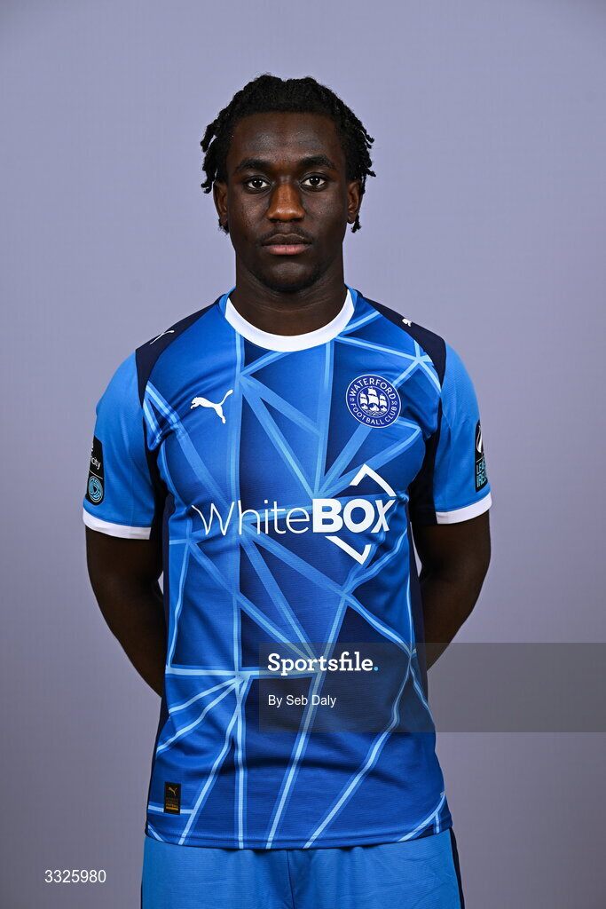 21 January 2026; Mo Oladiti during a Waterford FC squad portraits session at the SETU Arena in Carriganore, Waterford. Photo by Seb Daly/Sportsfile