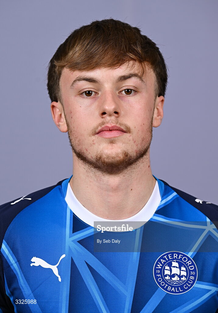 21 January 2026; Adam Coyne during a Waterford FC squad portraits session at the SETU Arena in Carriganore, Waterford. Photo by Seb Daly/Sportsfile