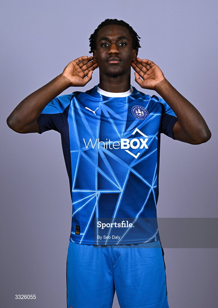21 January 2026; Mo Oladiti during a Waterford FC squad portraits session at the SETU Arena in Carriganore, Waterford. Photo by Seb Daly/Sportsfile