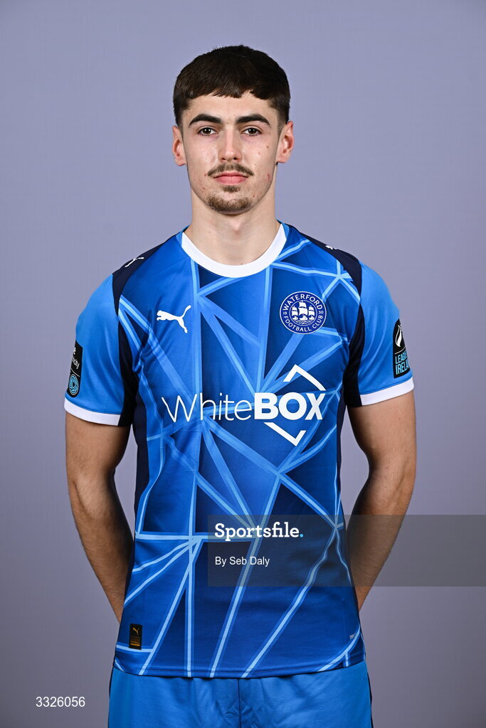 21 January 2026; Ronan Mansfield during a Waterford FC squad portraits session at the SETU Arena in Carriganore, Waterford. Photo by Seb Daly/Sportsfile