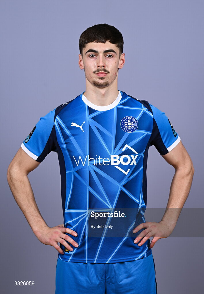 21 January 2026; Ronan Mansfield during a Waterford FC squad portraits session at the SETU Arena in Carriganore, Waterford. Photo by Seb Daly/Sportsfile