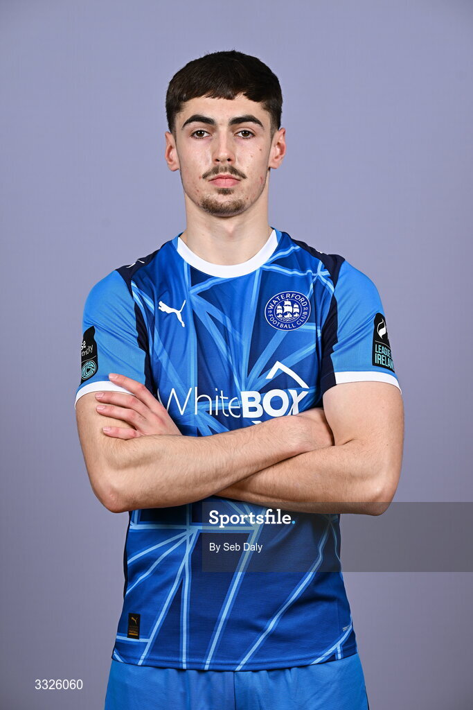 21 January 2026; Ronan Mansfield during a Waterford FC squad portraits session at the SETU Arena in Carriganore, Waterford. Photo by Seb Daly/Sportsfile