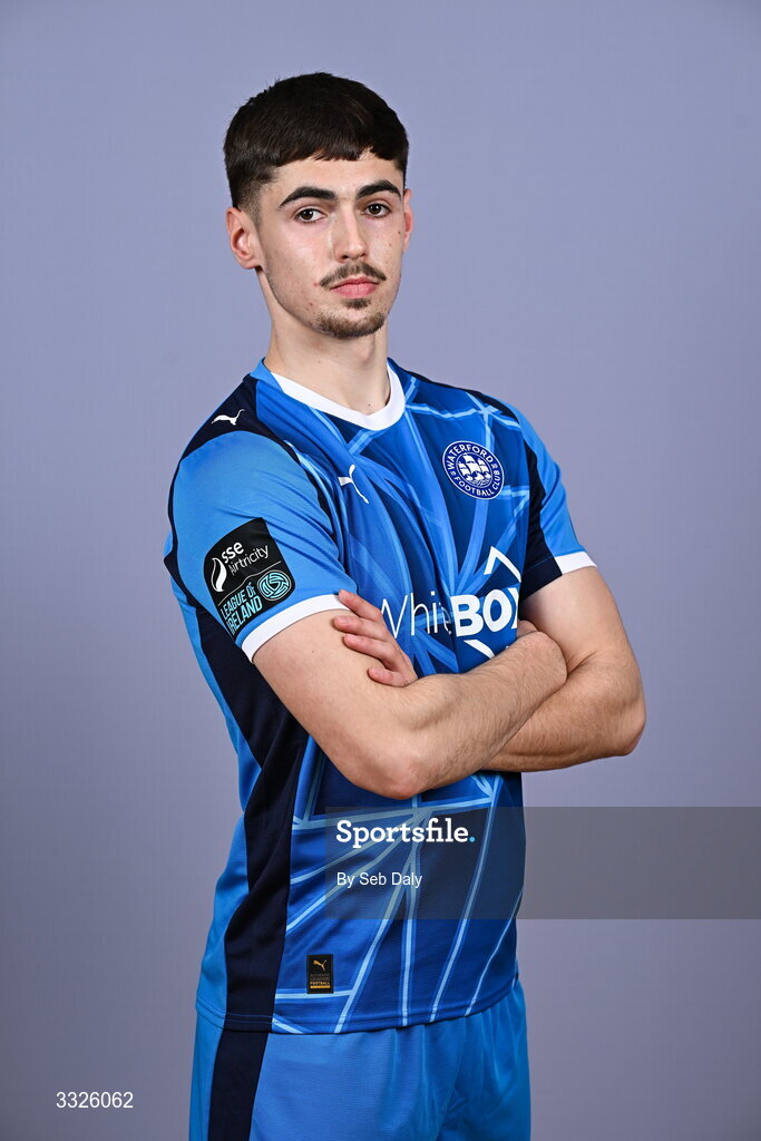 21 January 2026; Ronan Mansfield during a Waterford FC squad portraits session at the SETU Arena in Carriganore, Waterford. Photo by Seb Daly/Sportsfile