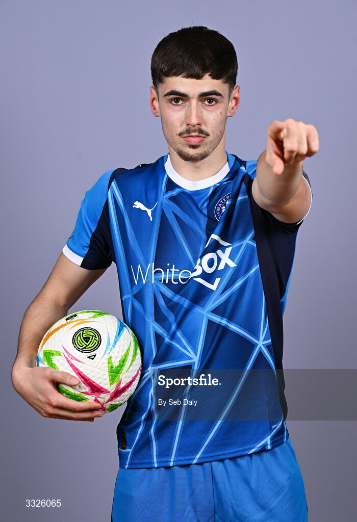 21 January 2026; Ronan Mansfield during a Waterford FC squad portraits session at the SETU Arena in Carriganore, Waterford. Photo by Seb Daly/Sportsfile
