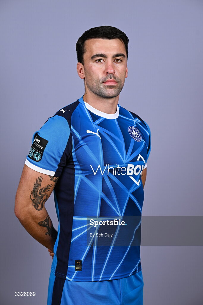 21 January 2026; John Mahon during a Waterford FC squad portraits session at the SETU Arena in Carriganore, Waterford. Photo by Seb Daly/Sportsfile