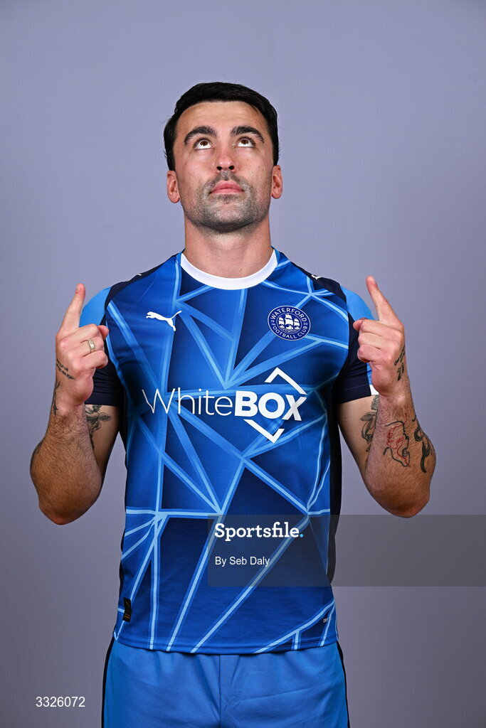 21 January 2026; John Mahon during a Waterford FC squad portraits session at the SETU Arena in Carriganore, Waterford. Photo by Seb Daly/Sportsfile