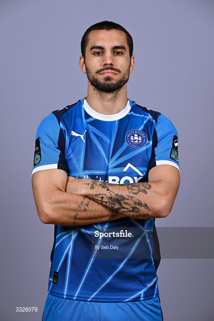 21 January 2026; Jordan Faria during a Waterford FC squad portraits session at the SETU Arena in Carriganore, Waterford. Photo by Seb Daly/Sportsfile