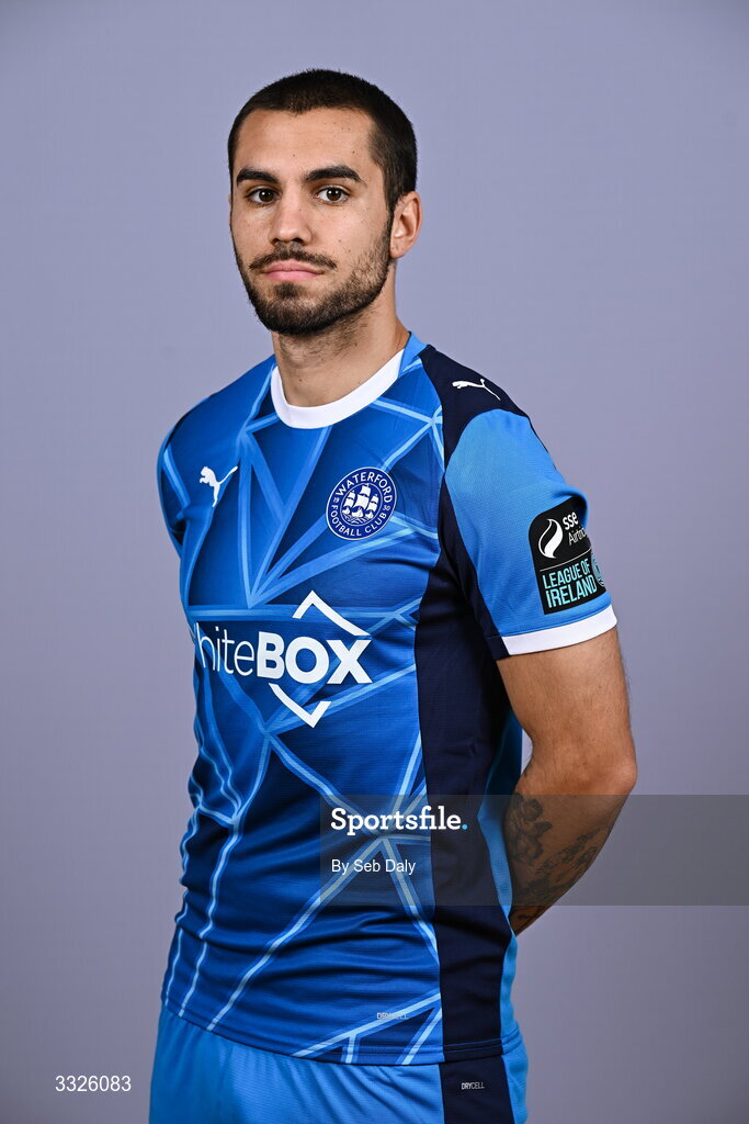 21 January 2026; Jordan Faria during a Waterford FC squad portraits session at the SETU Arena in Carriganore, Waterford. Photo by Seb Daly/Sportsfile