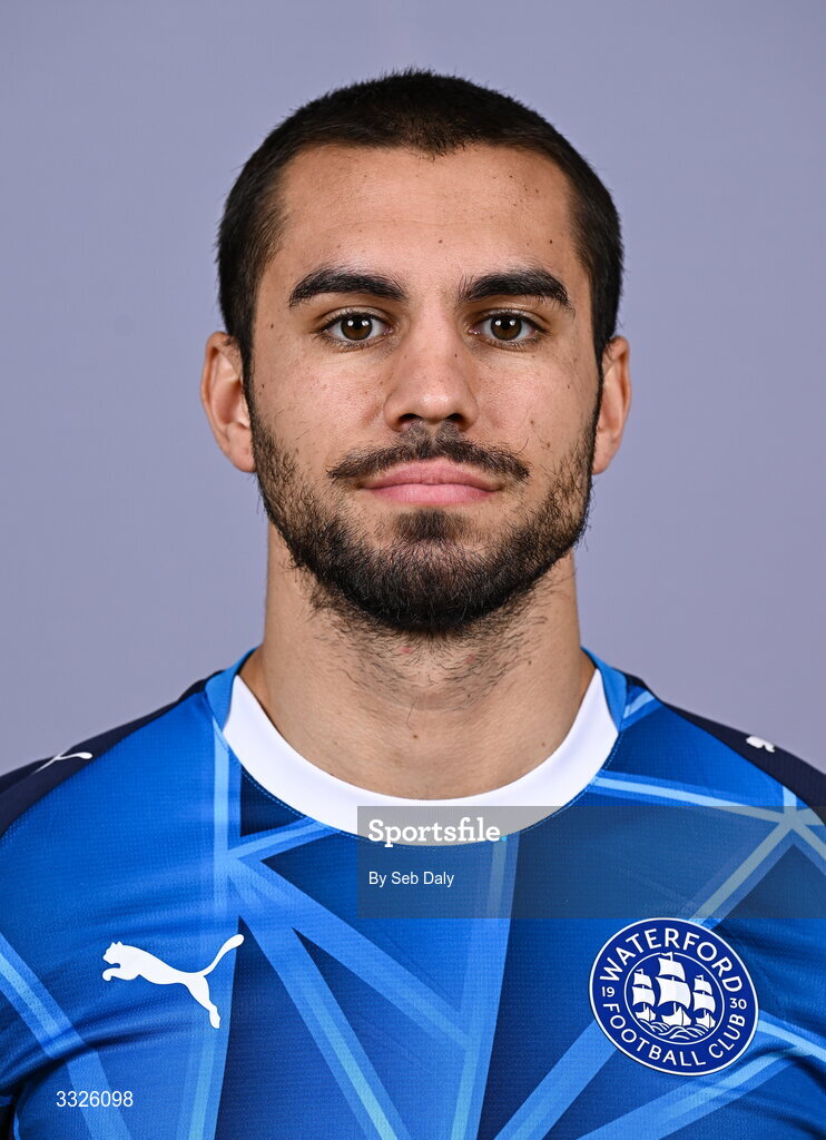 21 January 2026; Jordan Faria during a Waterford FC squad portraits session at the SETU Arena in Carriganore, Waterford. Photo by Seb Daly/Sportsfile