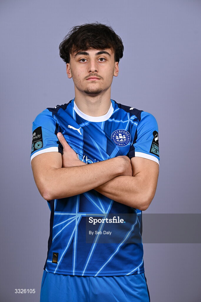 21 January 2026; Orion Cala during a Waterford FC squad portraits session at the SETU Arena in Carriganore, Waterford. Photo by Seb Daly/Sportsfile