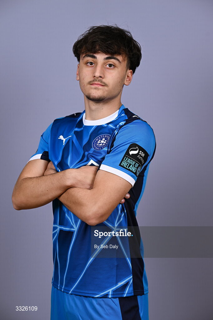 21 January 2026; Orion Cala during a Waterford FC squad portraits session at the SETU Arena in Carriganore, Waterford. Photo by Seb Daly/Sportsfile