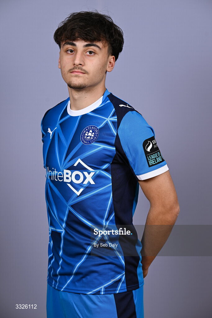 21 January 2026; Orion Cala during a Waterford FC squad portraits session at the SETU Arena in Carriganore, Waterford. Photo by Seb Daly/Sportsfile