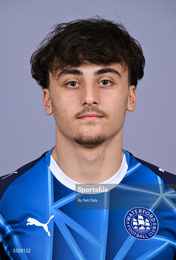 21 January 2026; Orion Cala during a Waterford FC squad portraits session at the SETU Arena in Carriganore, Waterford. Photo by Seb Daly/Sportsfile