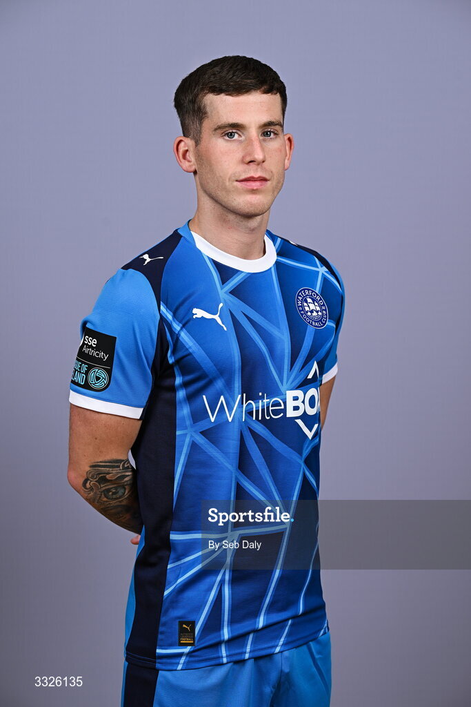 21 January 2026; Evan McLaughlin during a Waterford FC squad portraits session at the SETU Arena in Carriganore, Waterford. Photo by Seb Daly/Sportsfile