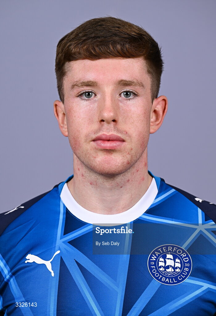 21 January 2026; Sam Glenfield during a Waterford FC squad portraits session at the SETU Arena in Carriganore, Waterford. Photo by Seb Daly/Sportsfile