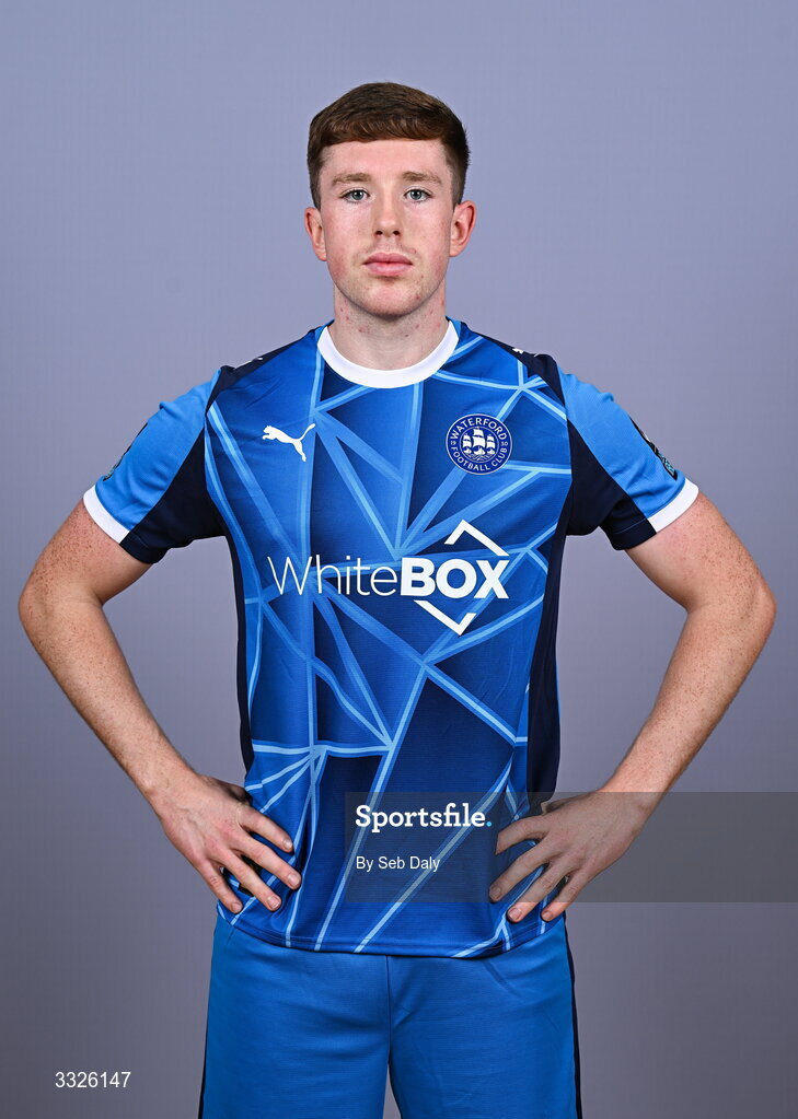 21 January 2026; Sam Glenfield during a Waterford FC squad portraits session at the SETU Arena in Carriganore, Waterford. Photo by Seb Daly/Sportsfile