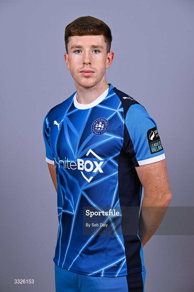 21 January 2026; Sam Glenfield during a Waterford FC squad portraits session at the SETU Arena in Carriganore, Waterford. Photo by Seb Daly/Sportsfile