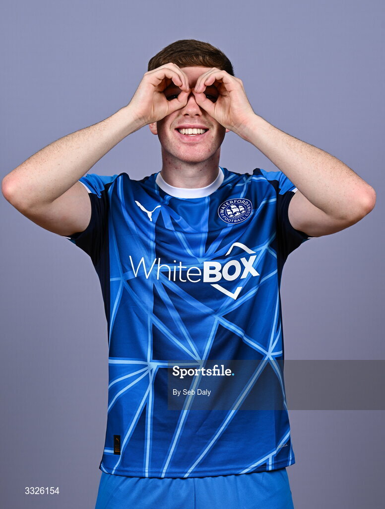 21 January 2026; Sam Glenfield during a Waterford FC squad portraits session at the SETU Arena in Carriganore, Waterford. Photo by Seb Daly/Sportsfile