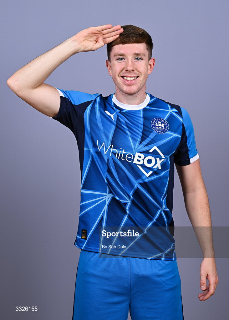 21 January 2026; Sam Glenfield during a Waterford FC squad portraits session at the SETU Arena in Carriganore, Waterford. Photo by Seb Daly/Sportsfile