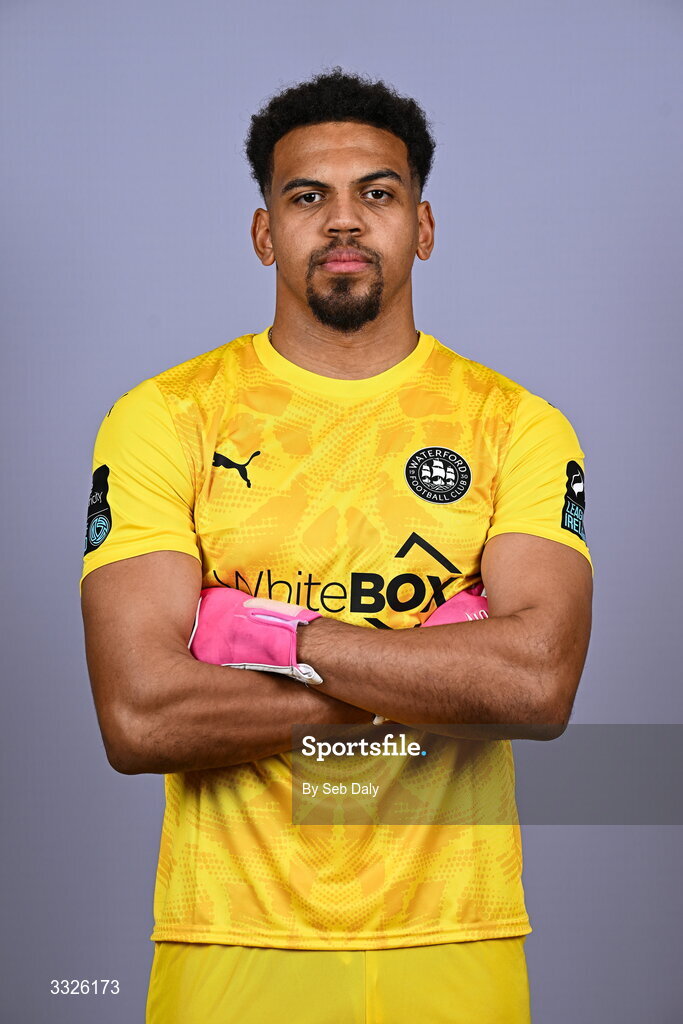 21 January 2026; Arlo Doherty during a Waterford FC squad portraits session at the SETU Arena in Carriganore, Waterford. Photo by Seb Daly/Sportsfile