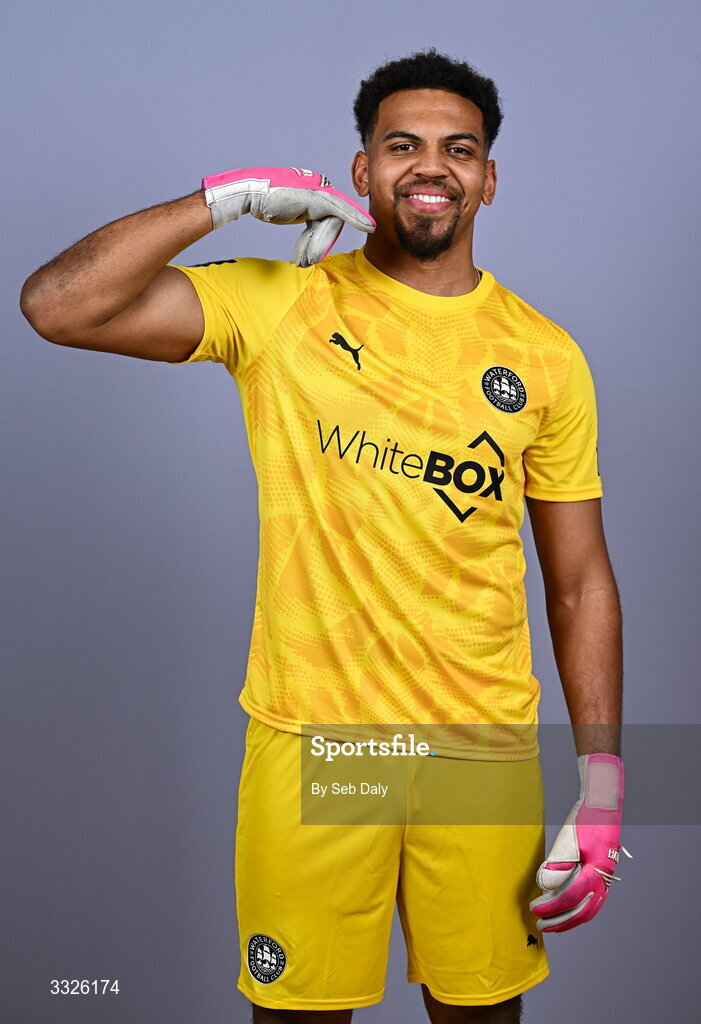 21 January 2026; Arlo Doherty during a Waterford FC squad portraits session at the SETU Arena in Carriganore, Waterford. Photo by Seb Daly/Sportsfile