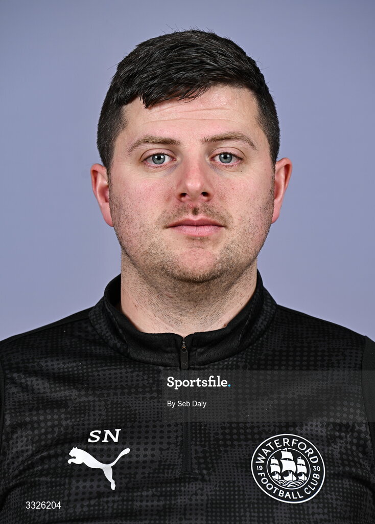 21 January 2026; Head of performance analysis Shane Nolan during a Waterford FC squad portraits session at the SETU Arena in Carriganore, Waterford. Photo by Seb Daly/Sportsfile