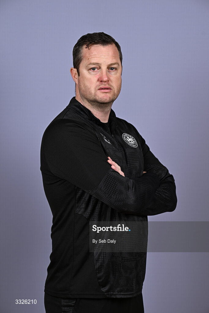 21 January 2026; Head coach Jon Daly during a Waterford FC squad portraits session at the SETU Arena in Carriganore, Waterford. Photo by Seb Daly/Sportsfile