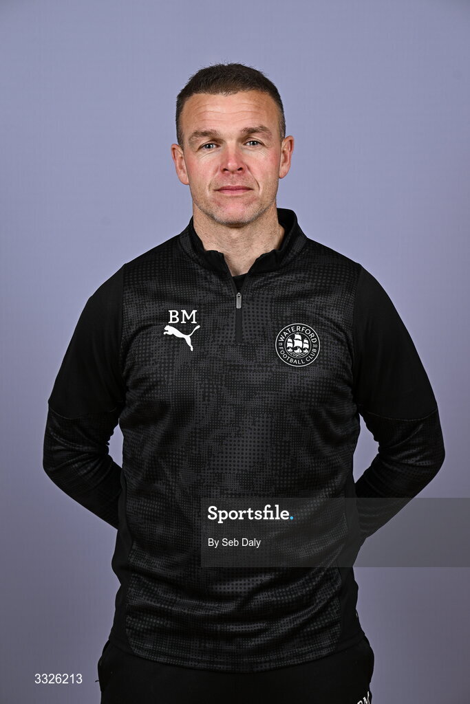 21 January 2026; Goalkeeping coach Brian Murphy during a Waterford FC squad portraits session at the SETU Arena in Carriganore, Waterford. Photo by Seb Daly/Sportsfile