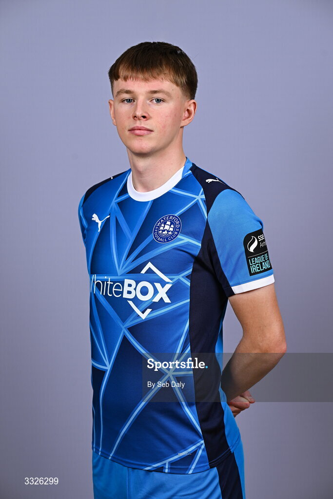 21 January 2026; Conan Noonan during a Waterford FC squad portraits session at the SETU Arena in Carriganore, Waterford. Photo by Seb Daly/Sportsfile