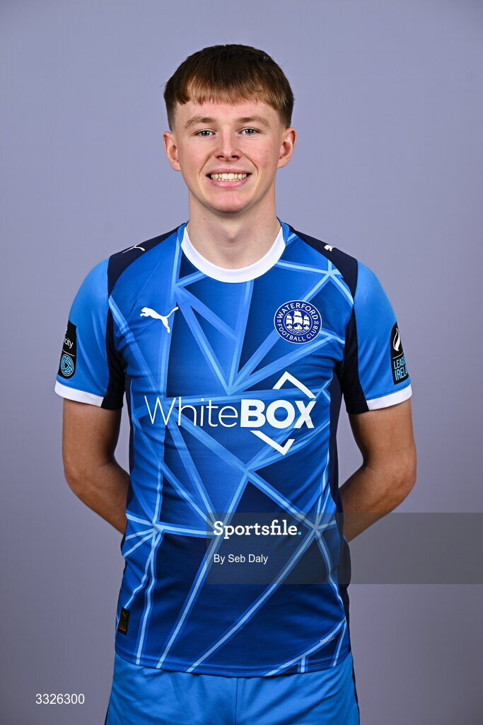 21 January 2026; Conan Noonan during a Waterford FC squad portraits session at the SETU Arena in Carriganore, Waterford. Photo by Seb Daly/Sportsfile